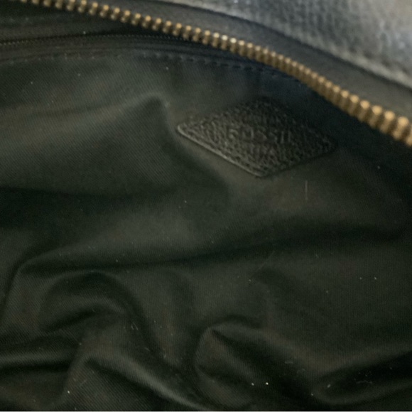 Fossil Black Pebbled Leather Shoulder bag w/Handle Straps too - Picture 6 of 7